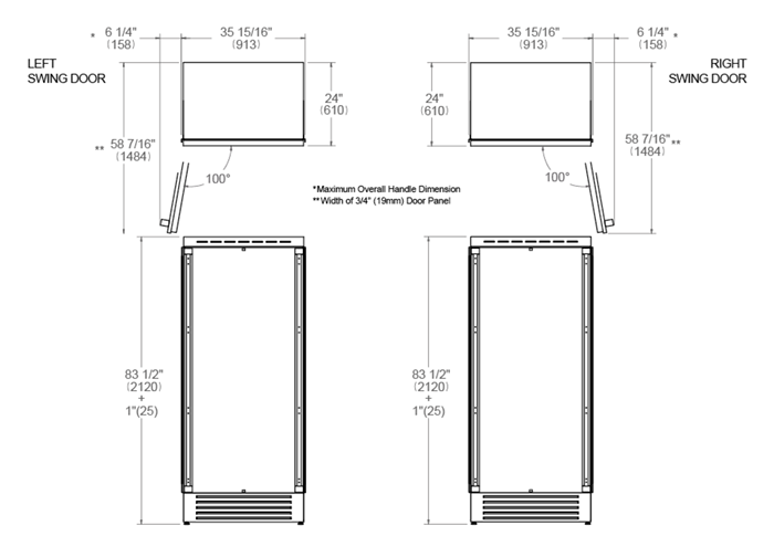 36 Built-in Refrigerator Column | Bertazzoni